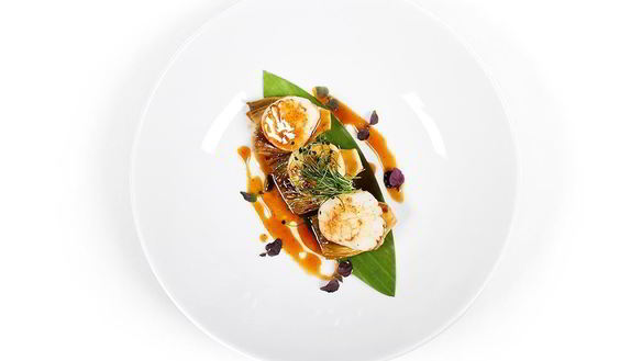 Рецепт Гребешков с артишоками и соусом унаги