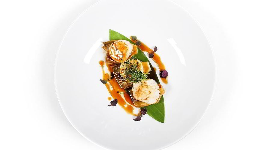 Рецепт гребешков с артишоками и соусома унагов