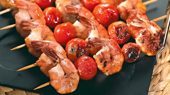 Рецепт Креветок на шпажках с соусом терияки