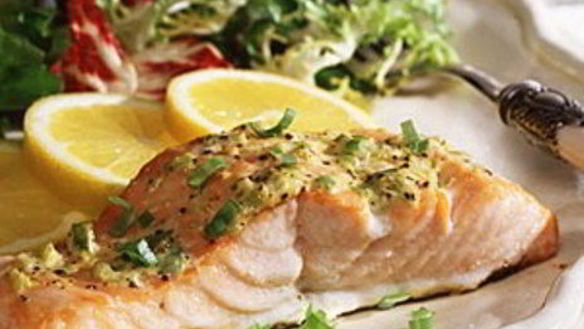 Рецепт Лосося, запеченного в сливках