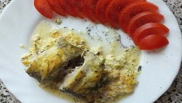 Рецепт Минтая в сметане в духовке