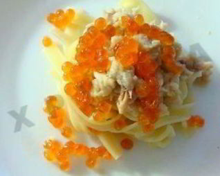 Рыба с горчично-медовым соусом и икрой