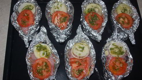 сом, запеченный в фольге