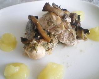 Запеченное рыбное филе Германское с картофельно-кабачковым пюре