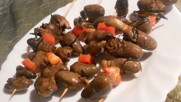 Рецепт Шашлычков из куриных сердечек