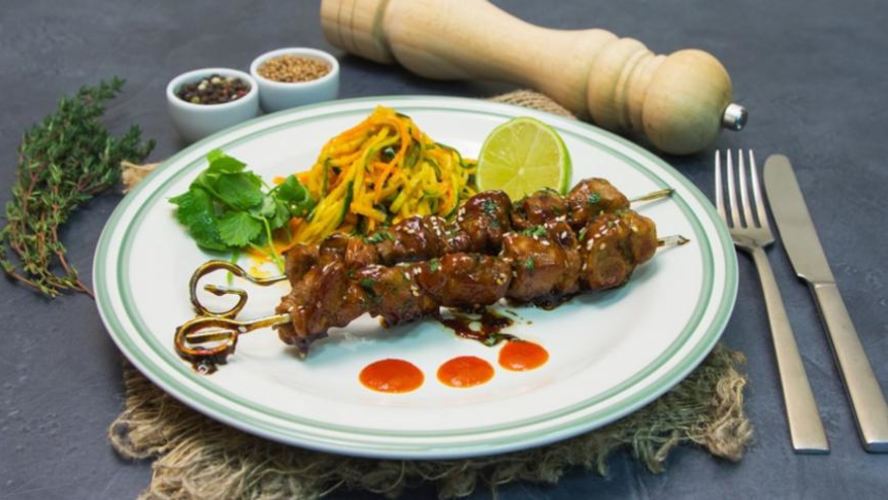 Рецепт шашлычков терияки из свинины с овощами по-корейски
