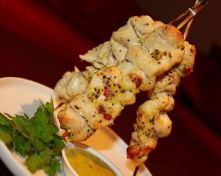 Шашлык из индейки под киви-соусом