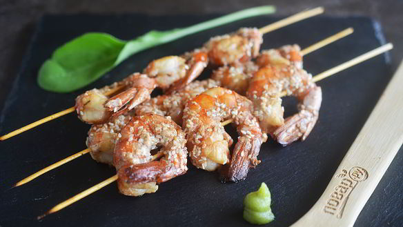 Рецепт Шашлыка из креветок с кунжутом