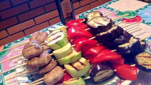 Рецепт Шашлыка из овощей-гриль с вкусной заправкой