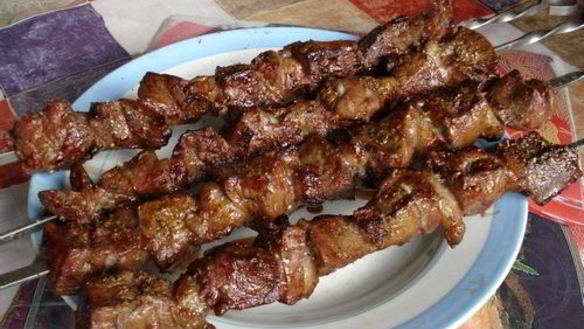 Рецепт Шашлыка из свежей говяжьей печени