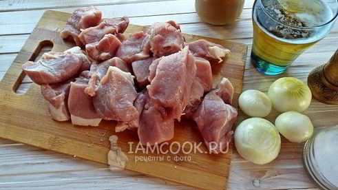 шашлык из свинины на пиве