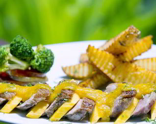 Шашлык из утки с апельсинами