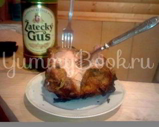 Шашлык кабанья нога в углях