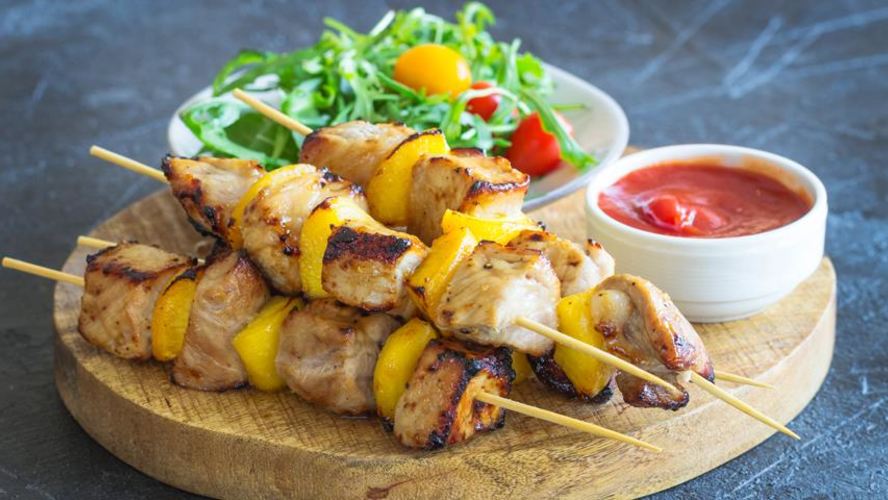 Рецепт шашлыков из свинины с персиками в соусе терияки