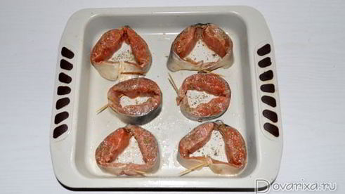 фаршированные стейки горбуши