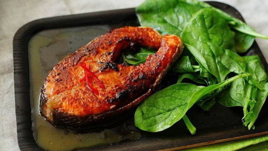 Рецепт острого стейка семги в соусе