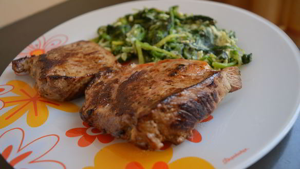 Рецепт Стейка из говядины со шпинатом