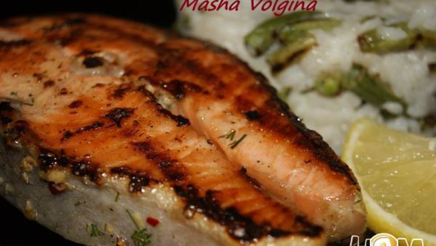 Рецепт стейка из семги на гриле