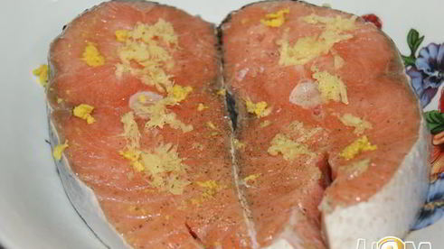 стейк из семги на гриле