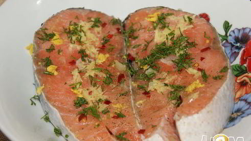 стейк из семги на гриле