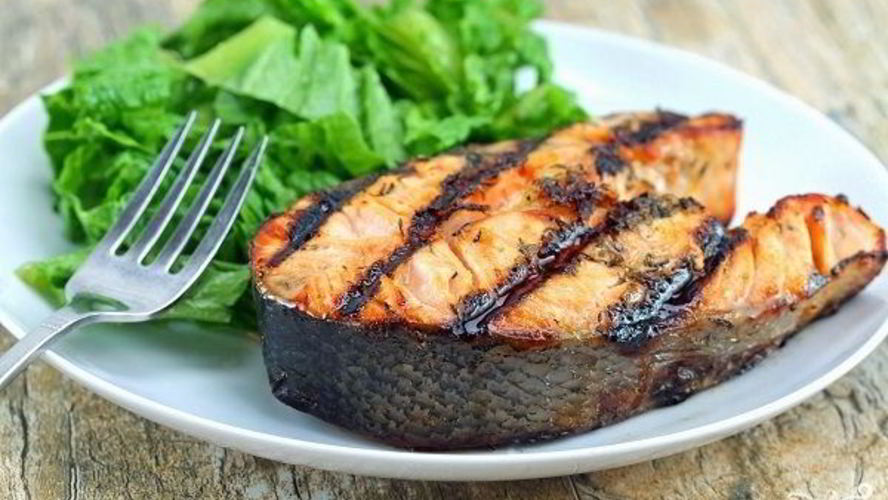 Рецепт стейка из семги на мангале