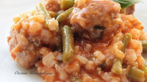 испанские тефтели с рисом и фасолью