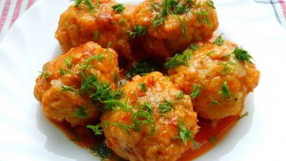 Рецепт Мясных тефтелей с рисом в подливке
