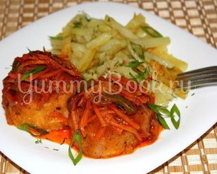 Тефтели из морепродуктов с овощами