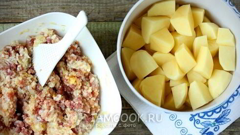 тефтели из свинины с картошкой