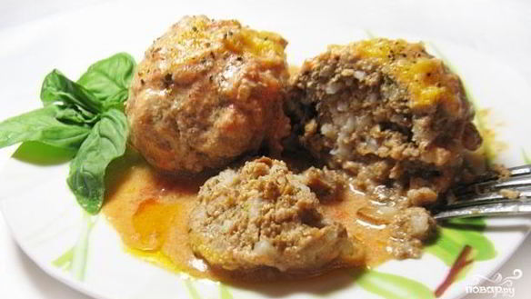 Рецепт Тефтелей с рисом и грибами