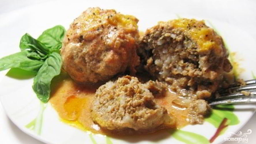 Рецепт тефтелей с рисом и грибами