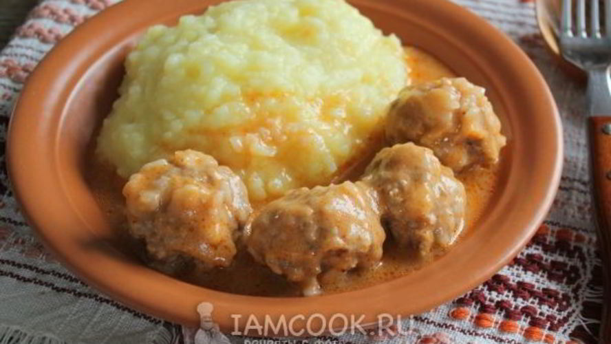 Рецепт тефтелей с рисом с подливкой в мультиварке