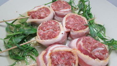 тефтели в беконе с начинкой из моцареллы