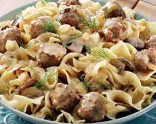 Тефтели в сметанном соусе с грибами