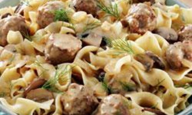 Тефтели в сметанном соусе с грибами