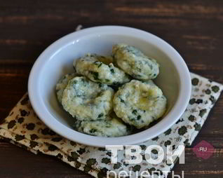 Ленивые вареники со шпинатом