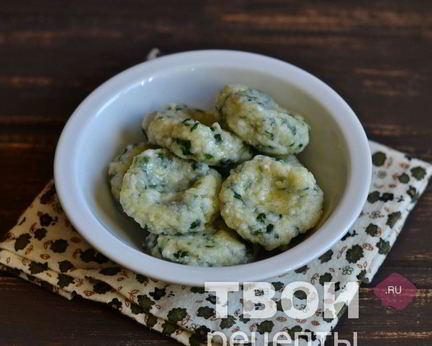 Ленивые вареники со шпинатом