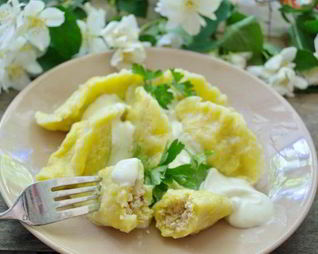 Вареники с картошкой и курицей