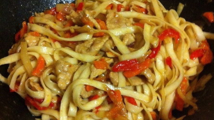 Рецепт яичной китайской лапши вок со свининой