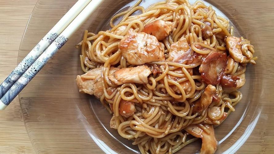 Рецепт яичной лапши терияки