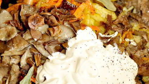 жаркое из говядины с грибами