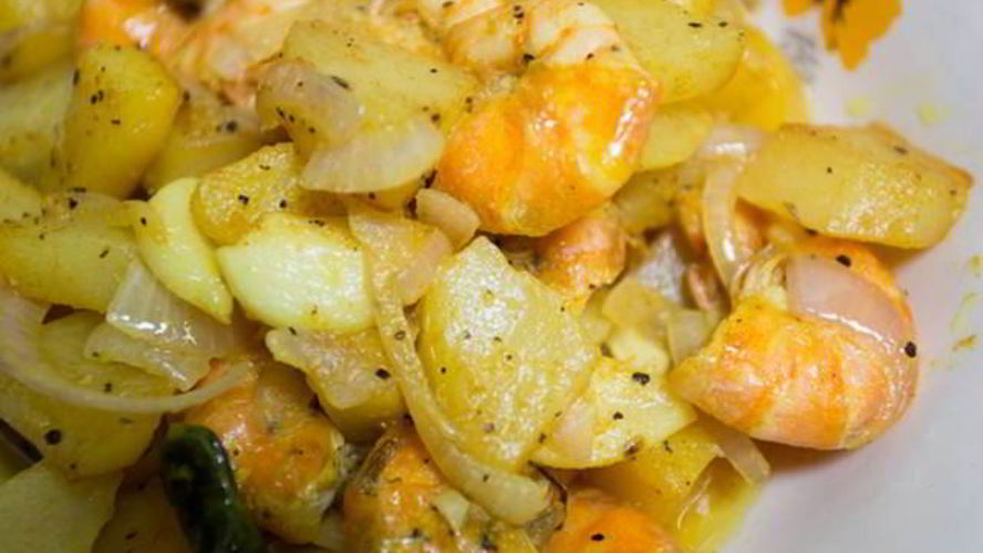 Рецепт жаркого из рыбы с креветками