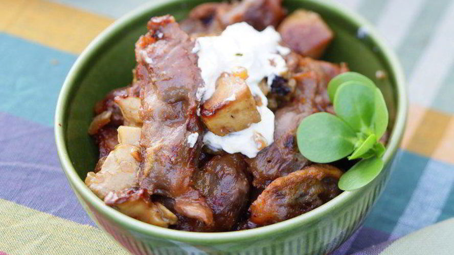 Рецепт жаркого из сердечек с белыми грибами