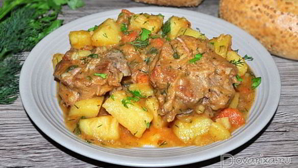 Рецепт Жаркого из телячьих хвостов с картофелем