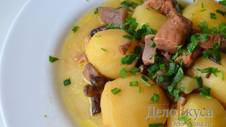 Рецепт жаркого по-домашнему с мясом и грибами