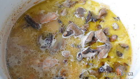 жаркое по-домашнему с мясом и грибами