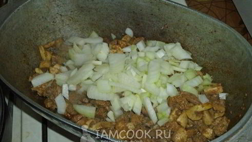 жаркое с грибами и печенью