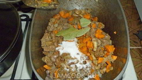 жаркое с грибами и печенью