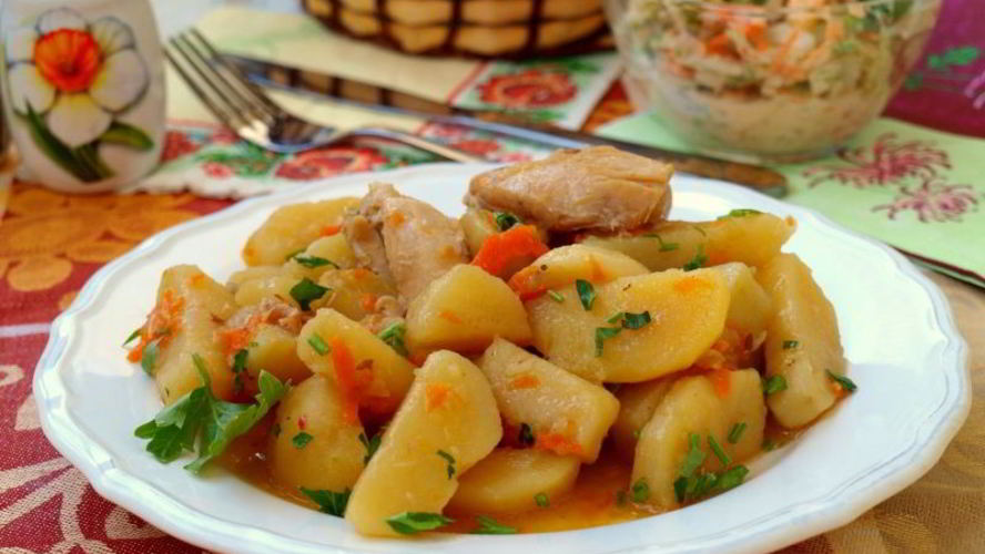 Рецепт жаркого с курицей