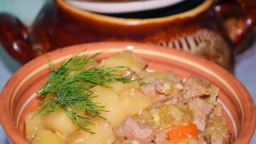 Рецепт жаркого со свининой в горшочке